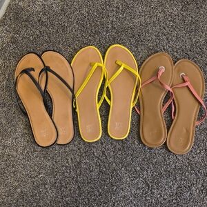 Women's Sandals Set - Black, Yellow, Pink